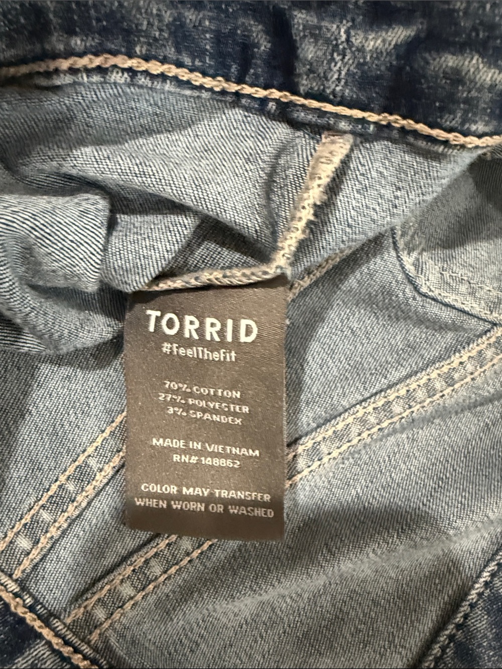 torrid Light Washed Stretch Denim Cropped Jacket 3/4 Sleeves 1X 14-16 Fall Ready - Picture 12 of 16